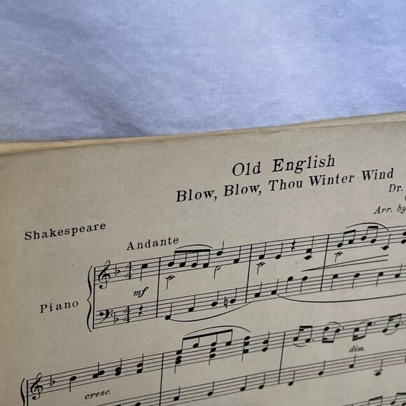Blow Blow Thou Winter Wind Sheet Music Schirmer 1907 Three Part Choruses Women - Picture 5 of 5